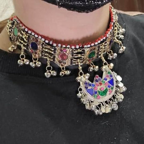 Afghani Tribal kuchi Ethnic Choker Necklace