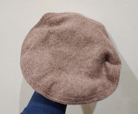 Brown pakol cap with feather with lines  handmade afghani hat Wool kausia hat chitrali topi wool stylish winter hat skull cap unisex hat