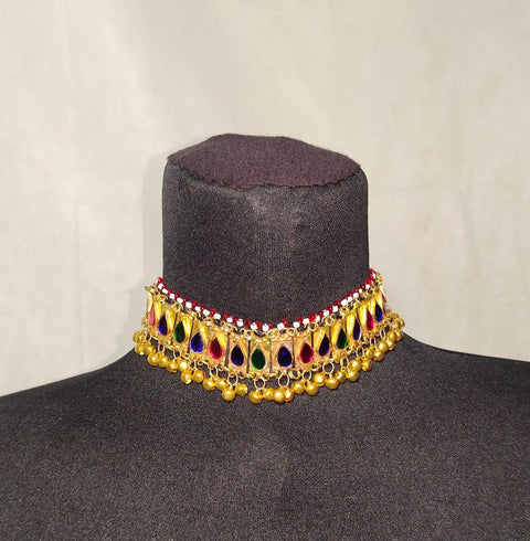 Gold color Afghan Jewellery Necklace  afghan tribal kuchi necklace choker