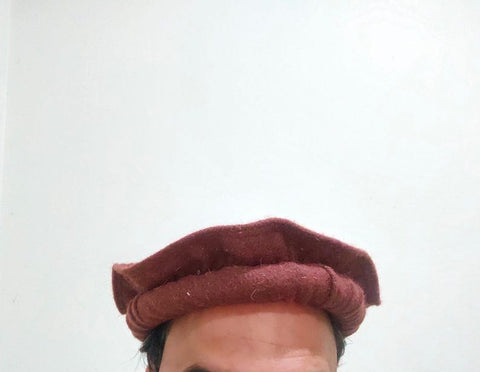 Brown pakol cap pakol hat with feather Afghan Topi Chitrali Pakul Wool Cap Pakol PeshawarI Kuchi Tribal Hat چترالی ٹوپی
