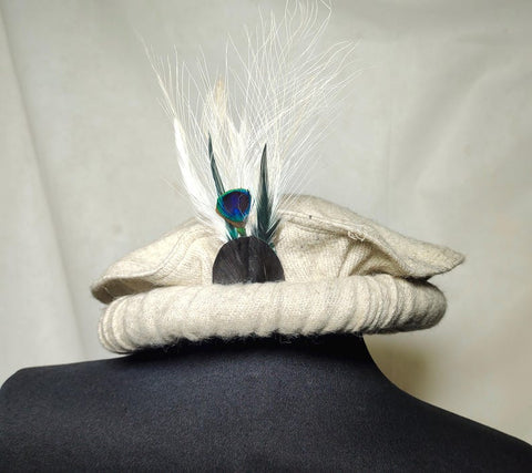 Brown pakol cap pakol hat with feather Afghan Topi Chitrali Pakul Wool Cap Pakol PeshawarI Kuchi Tribal Hat چترالی ٹوپی