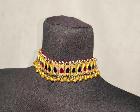 Gold color Afghan Jewellery Necklace  afghan tribal kuchi necklace choker