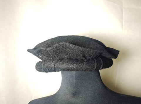 Black pakol handmade afghani hat Wool kausia hat chitrali topi wool stylish winter hat skull cap beanie hats unisex hat
