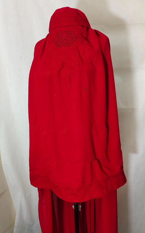 Red Afghan Abaya Veils Muslim Scarf Women Burqa Abaya Islamic Kaftan Muslim Hijab Islamic Kaftan Afghan ladies topi Burqa Jilbab abaya