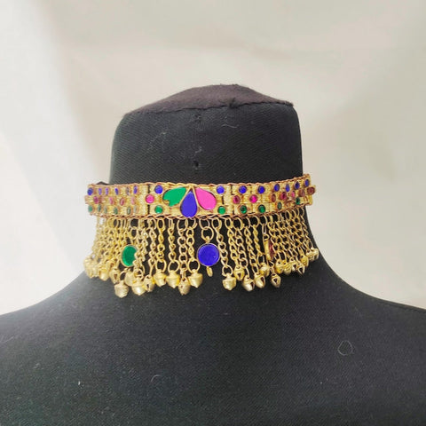 Golden color Afghan Jewlery Necklace  Afghan tribal Kuchi necklace choker