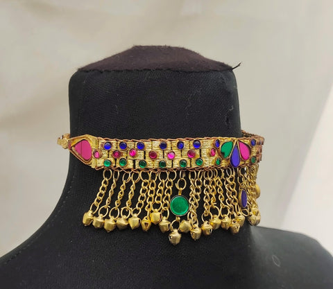 Golden color Afghan Jewlery Necklace  Afghan tribal Kuchi necklace choker