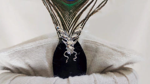 White pakol cap with feather and markhor badge handmade afghani hat Wool kausia hat chitrali topi wool stylish winter hat skull cap unisex