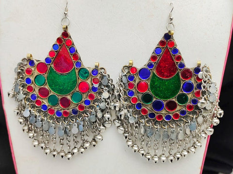 Afghan Tribal Handmade tribal kuchiEarrings  Oversized Earrings, Afghan Earrings, Tribal jewelry, Boho jewelry, Perfect Gift For Her