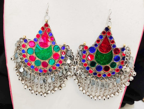 Afghan Tribal Handmade tribal kuchiEarrings  Oversized Earrings, Afghan Earrings, Tribal jewelry, Boho jewelry, Perfect Gift For Her