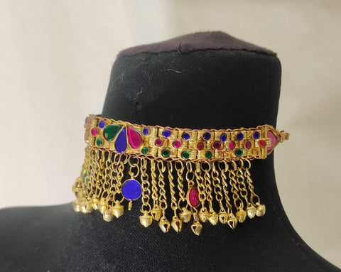 Golden color Afghan Jewlery Necklace  Afghan tribal Kuchi necklace choker