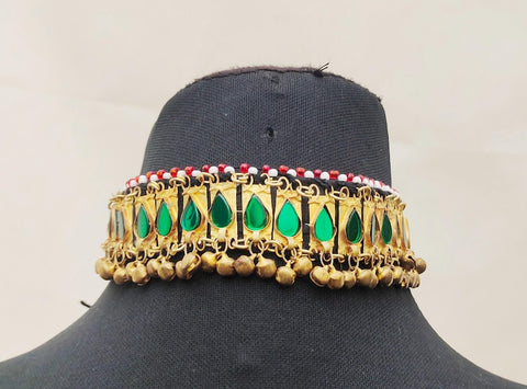 Gold color Afghan Jewellery Necklace  afghan tribal kuchi necklace choker