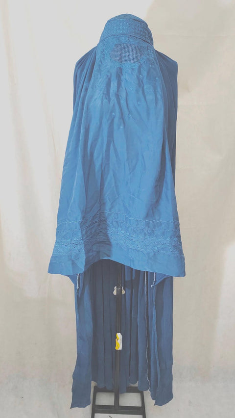 Light Blue Afghan Abaya Veils Muslim Scarf  Women Burqa Abaya Islamic Kaftan Muslim Hijab Islamic Kaftan ladies topi Burqa Jilbab abaya