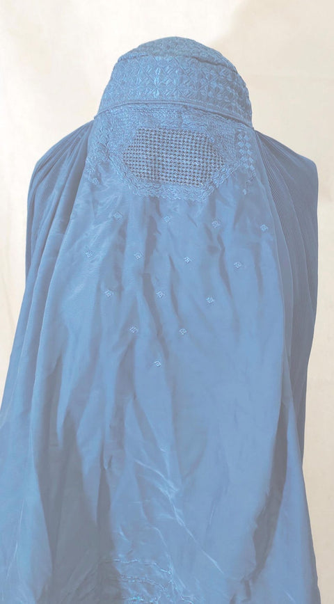 Light Blue Afghan Abaya Veils Muslim Scarf  Women Burqa Abaya Islamic Kaftan Muslim Hijab Islamic Kaftan ladies topi Burqa Jilbab abaya