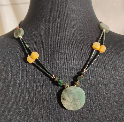 Long dark green Jade necklace jade stone jade beads necklace women necklace