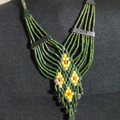 Long dark green Jade necklace jade stone jade beads necklace women necklace