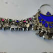 Blue Hoop Earrings with Hairclip, Statement Earrings, Handmade Boho Earrings, Afghan Earrings, Afghan Jewelry, Afghan Kuchi Earrings